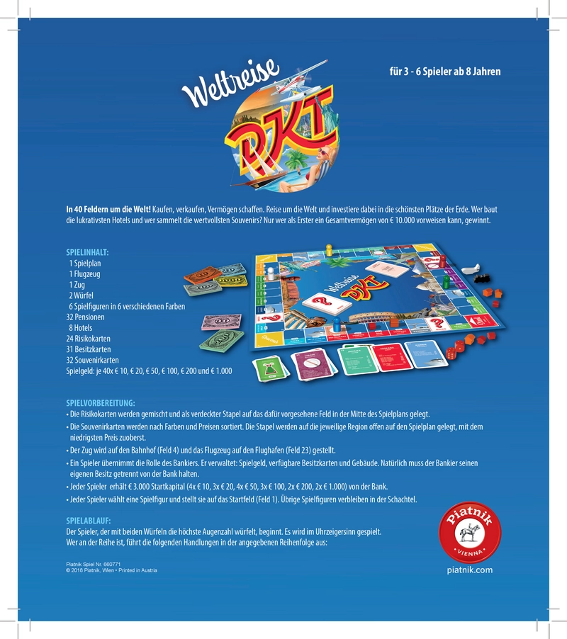 Weltreise RKI - Gesellschaftsspiel für 3-6 Spieler ab 8 Jahren