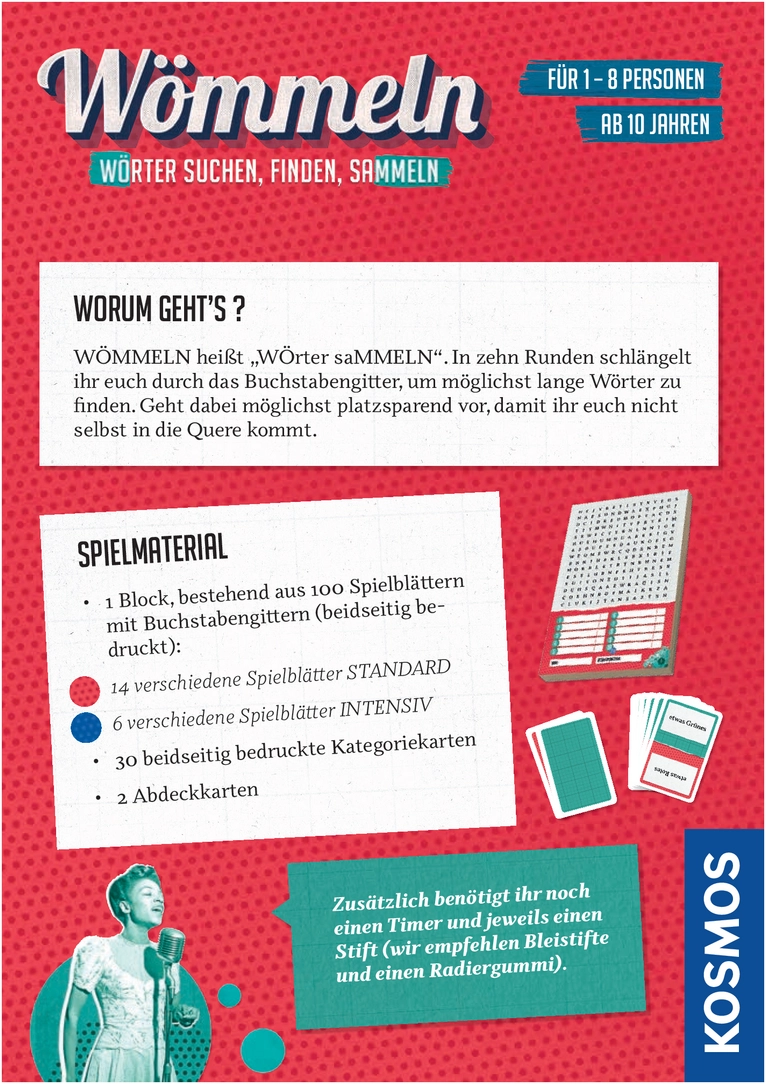 Wömmeln - Wörter suchen, finden und sammeln