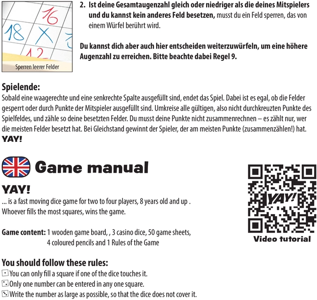 YAY! - Das rasante Würfelspiel für Geschick und Strategie