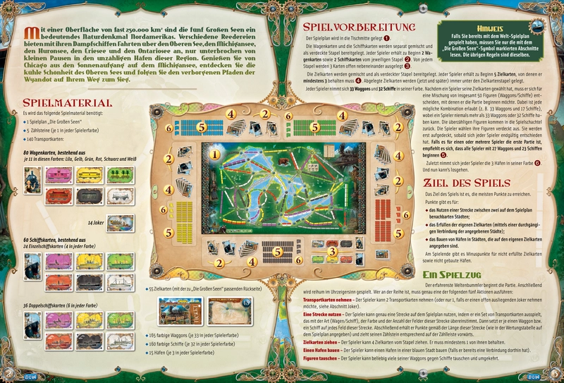 Zug um Zug - Die Großen Seen: Spielanleitung und Regeln